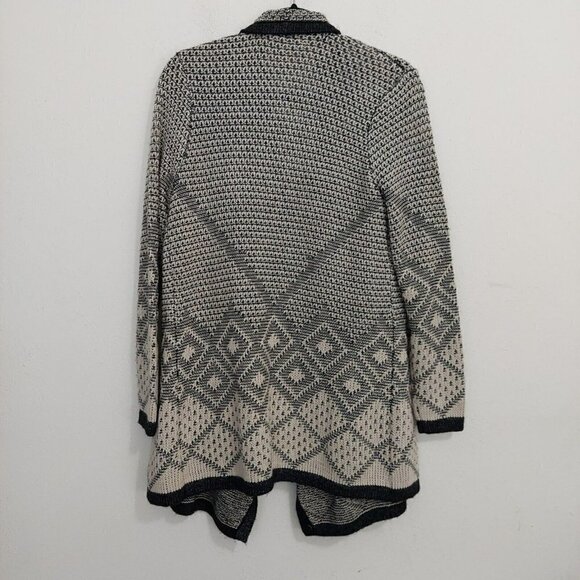 Knox Rose Women's Size S Geometric Open Front Waterfall Cardigan Sweater Black - Picture 7 of 8